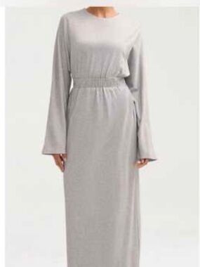 Veiled Collection Jersey Batwing Maxi Dress - Heather Grey